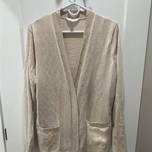 Time and Tru Beige Open-Front Cardigan